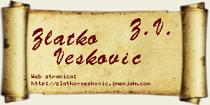 Zlatko Vesković vizit kartica
